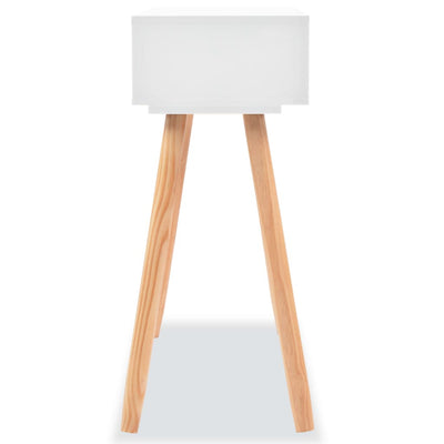 Sivupöytä Täysi mänty 80x30x72 cm Valkoinen