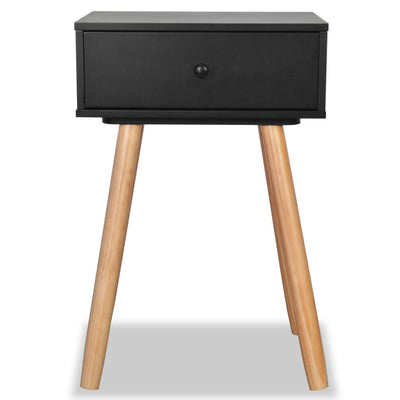 Yöpöydät 2 kpl mänty 40x30x61 cm Musta