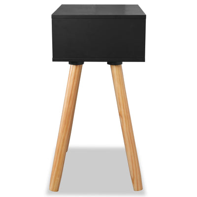 Yöpöydät 2 kpl mänty 40x30x61 cm Musta