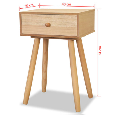 Yöpöydät 2 kpl mänty 40x30x61 cm Ruskea