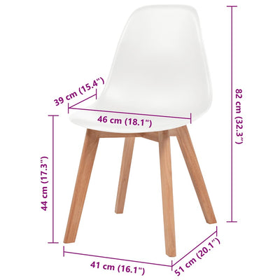 Valkoinen ruokapöydän tuolit Lurentiu (4 kpl muovi)