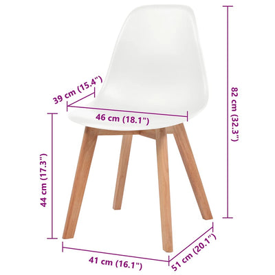 Valkoinen ruokapöydän tuolit Lurentiu (6 kpl muovi)