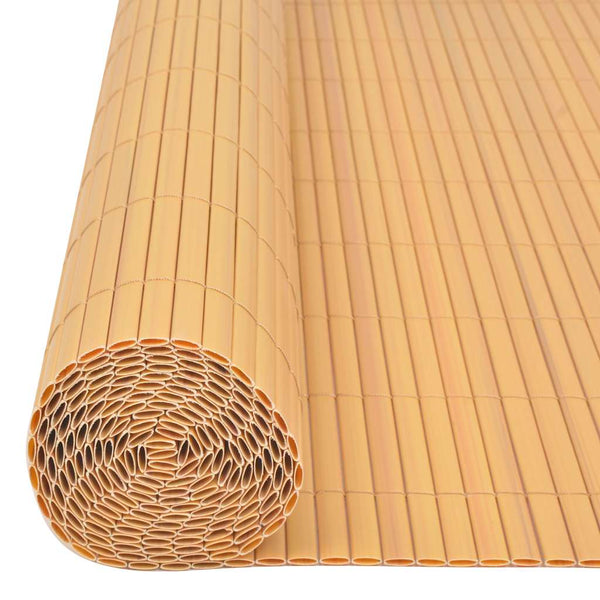 Kaksipuolinen puutarha-aita PVC 90x300 cm keltainen