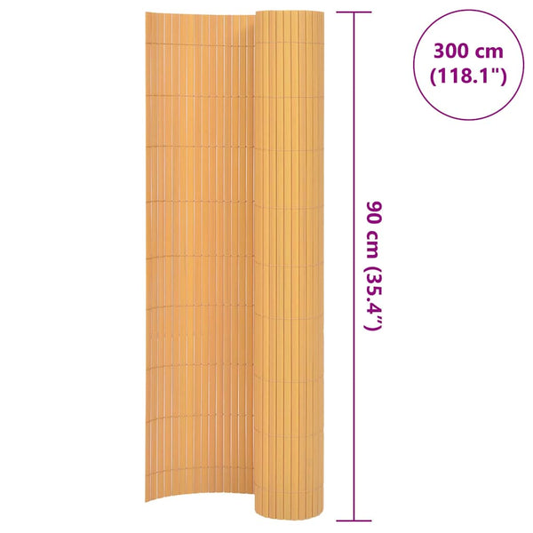 Kaksipuolinen puutarha-aita PVC 90x300 cm keltainen