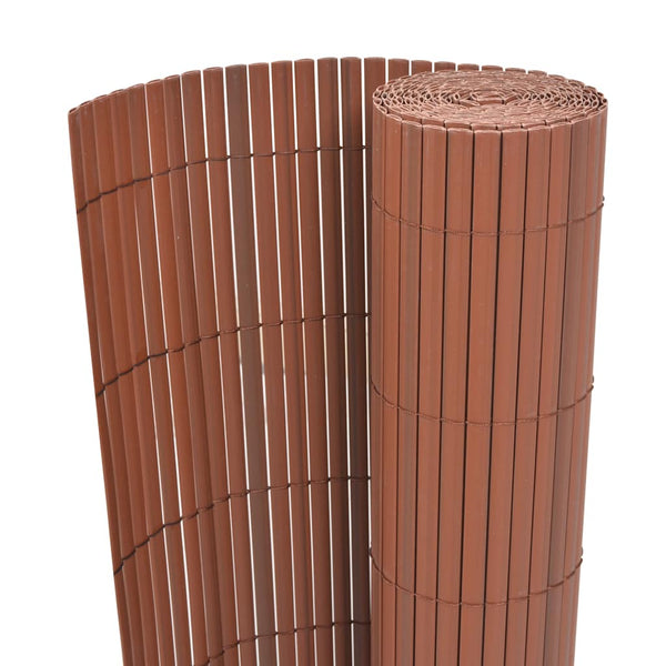 Kaksipuolinen puutarha-aita PVC 90x300 cm ruskea
