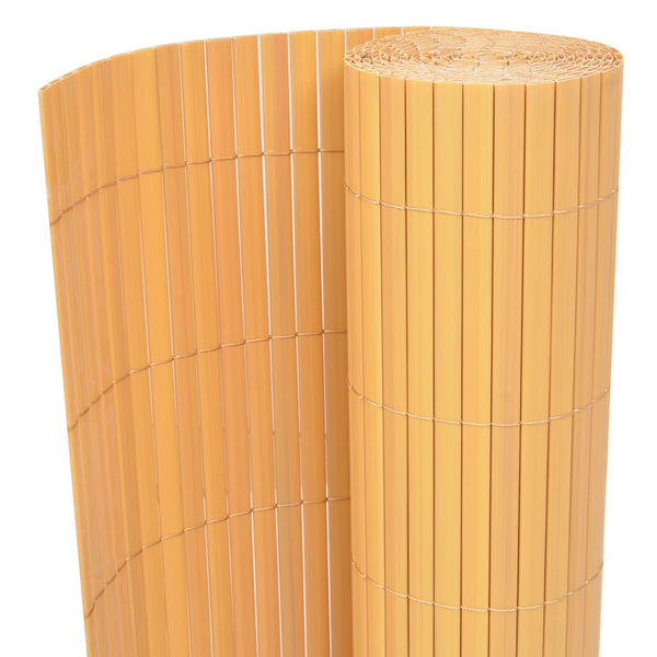 Kaksipuolinen puutarha-aita PVC 90x500 cm keltainen