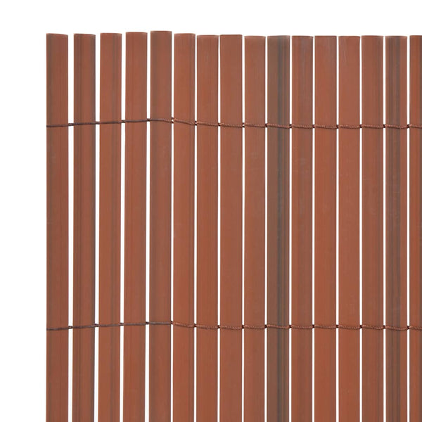 Kaksipuolinen puutarha-aita PVC 90x500 cm ruskea