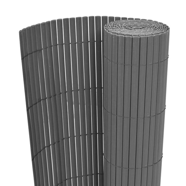 Kaksipuolinen puutarha-aita PVC 90x500 cm harmaa