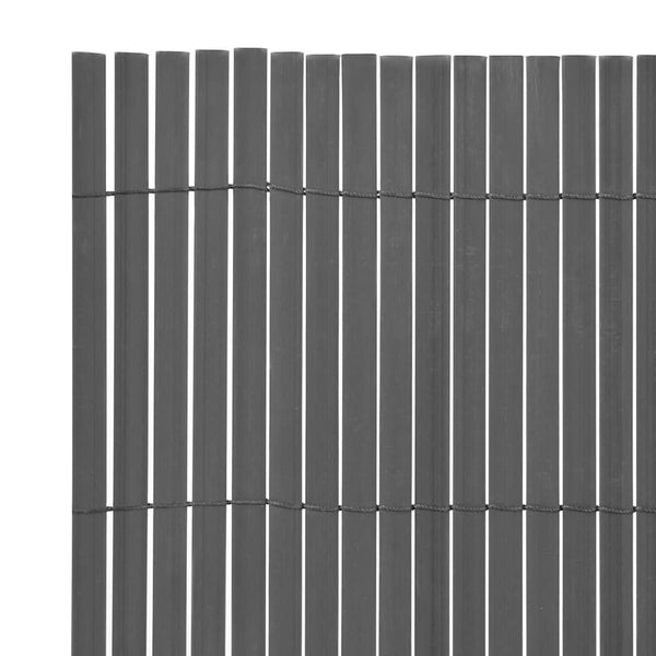 Kaksipuolinen puutarha-aita PVC 90x500 cm harmaa