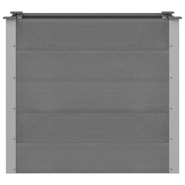 Harmaa puutarhan korotettu kukkalaatikko wpc Teofist 100x50x91cm