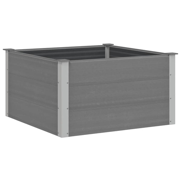 Harmaa puutarhan korotettu kukkalaatikko wpc Teofist 100x100x54cm
