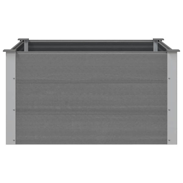 Harmaa puutarhan korotettu kukkalaatikko wpc Teofist 100x100x54cm