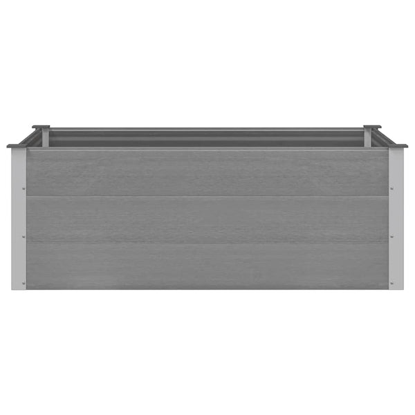 Harmaa puutarhan korotettu kukkalaatikko wpc Teofist 150x100x54cm