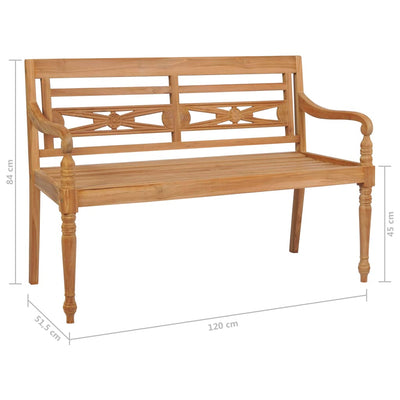 Batavia-penkki 120 cm tiikki