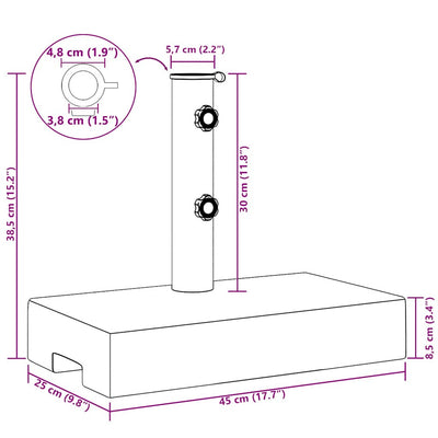 Graniitti aurinkovarjon alusta Sora Suorakaide 25 kg