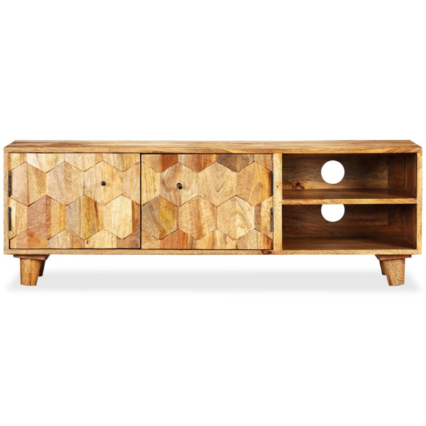 TV-taso kiinteä mangopuu 118x35x40 cm