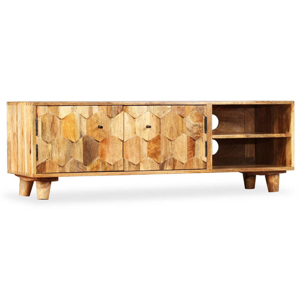 TV-taso kiinteä mangopuu 118x35x40 cm