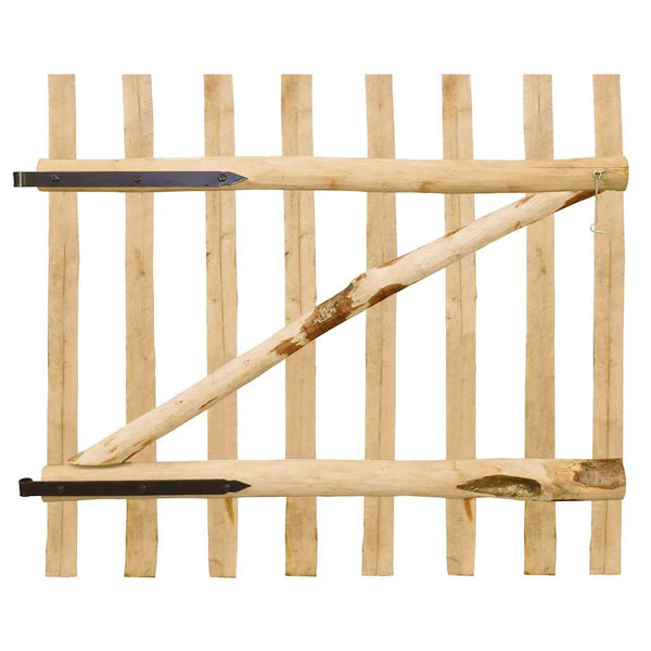 Yksinkertainen Aitaportti pähkinäpuu 100x90 cm