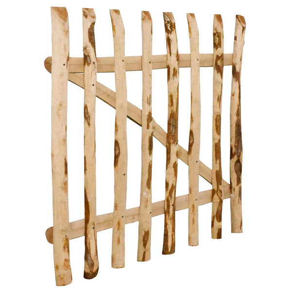 Yksinkertainen Aitaportti pähkinäpuu 100x90 cm