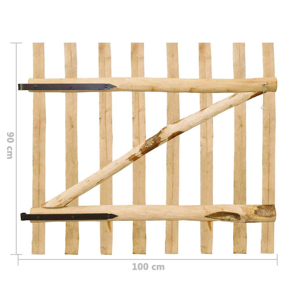 Yksinkertainen Aitaportti pähkinäpuu 100x90 cm