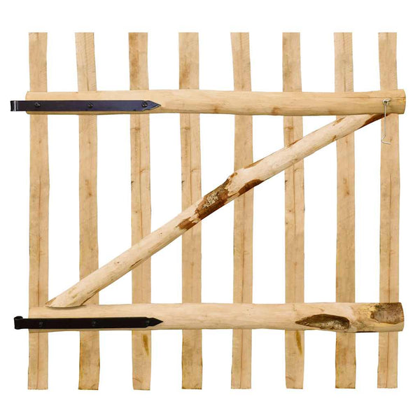 Yksinkertainen Aitaportti pähkinäpuu 100x100 cm