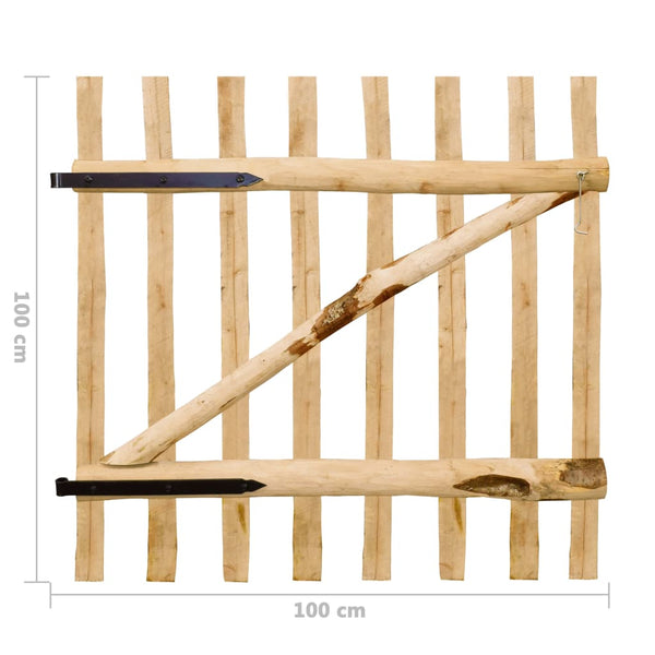 Yksinkertainen Aitaportti pähkinäpuu 100x100 cm