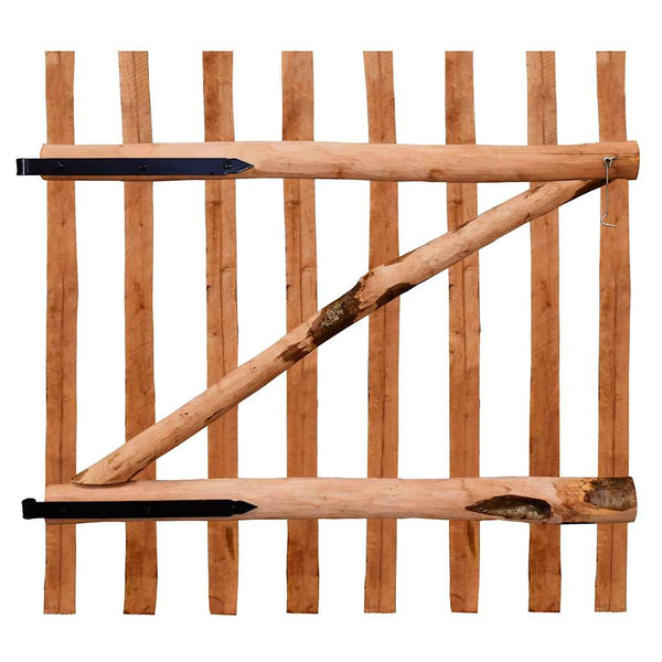 Yksinkertainen Aitaportti kyllästetty pähkinäpuu 100x100 cm