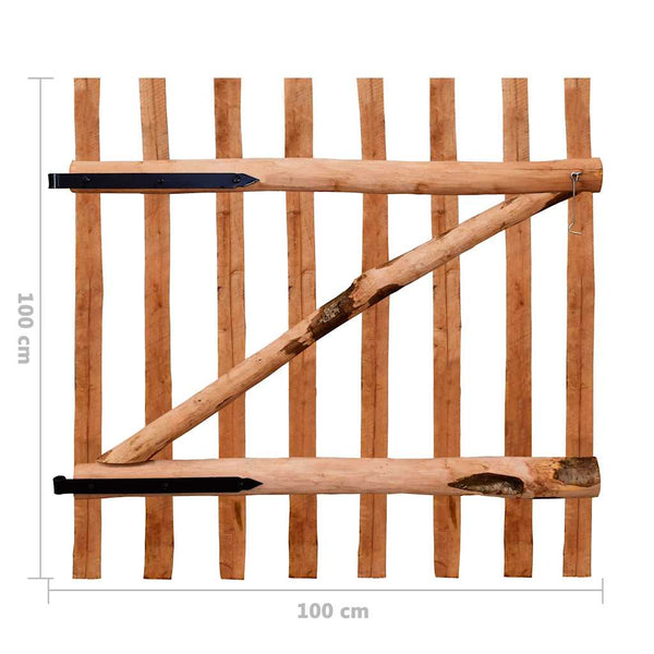 Yksinkertainen Aitaportti kyllästetty pähkinäpuu 100x100 cm