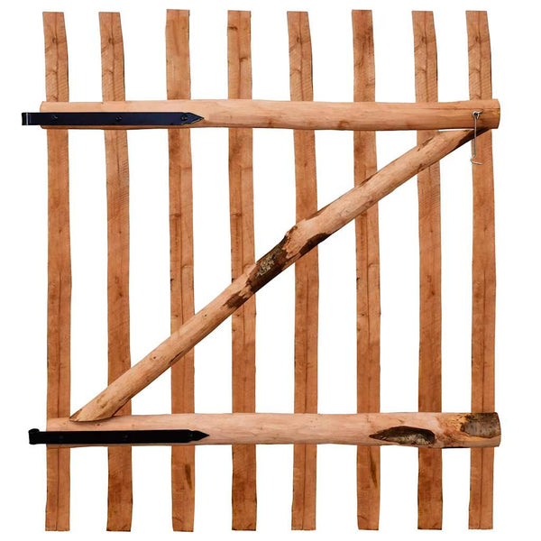 Yksinkertainen Aitaportti kyllästetty pähkinäpuu 100x120 cm