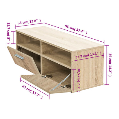 TV-taso tammi 95x35x36 cm tekninen puu