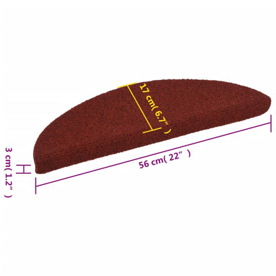 Itsekiinnittyvät porrasmatot 15kpl neulahuopa 56x17x3cm pun.