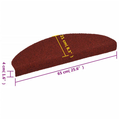 Itsekiinnittyvät porrasmatot 15kpl neulahuopa 65x21x4cm pun.