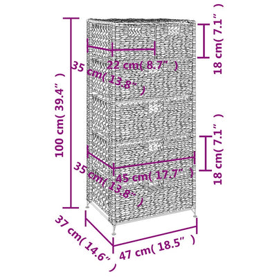 Säilytyskaappi Badr 47x37x100cm (6 korilla vesihyasintti)