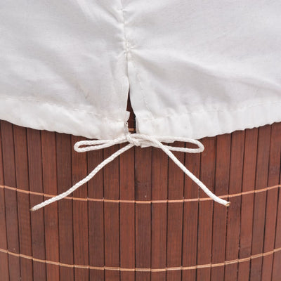 Ruskea pyykkikori bambu pyöreä Utilitare