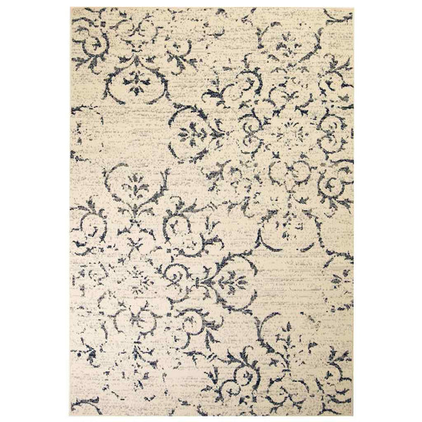 Moderni matto kukkakuvio 160x230 cm beige/sininen