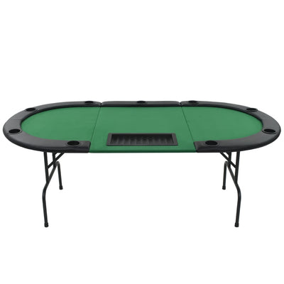 Kokoontaitettava pokeripöytä 9 pelaajalle soikea vihreä