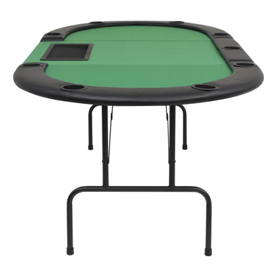 Kokoontaitettava pokeripöytä 9 pelaajalle soikea vihreä