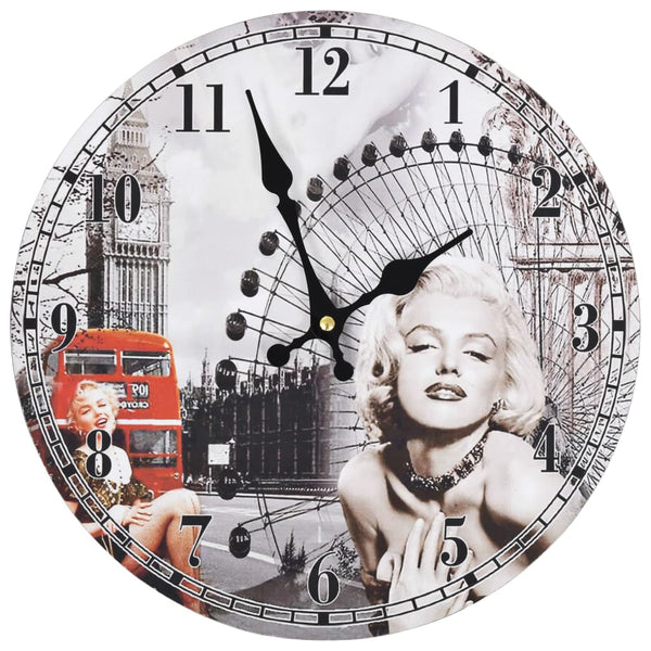Vintagetyylinen seinäkello marilyn monroe Tifor 30cm