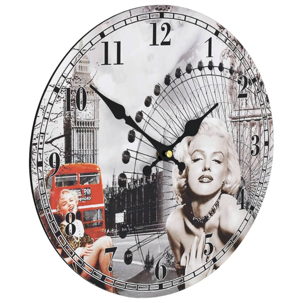 Vintagetyylinen seinäkello marilyn monroe Tifor 30cm