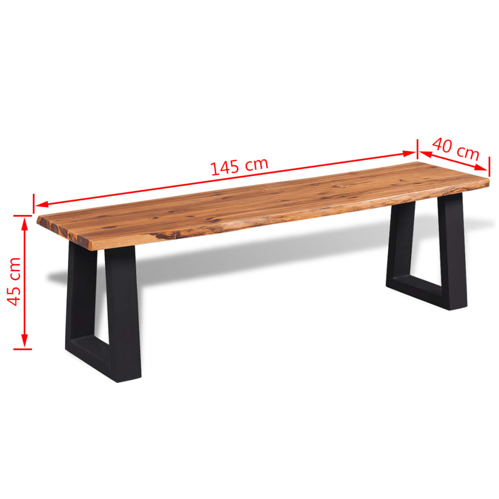 Penkki kiinteä akaasiapuu Zachery 145cm