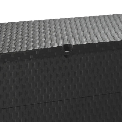Puutarhan Varastoarkku antrasiitti 120x56x63 cm PP-rottinki
