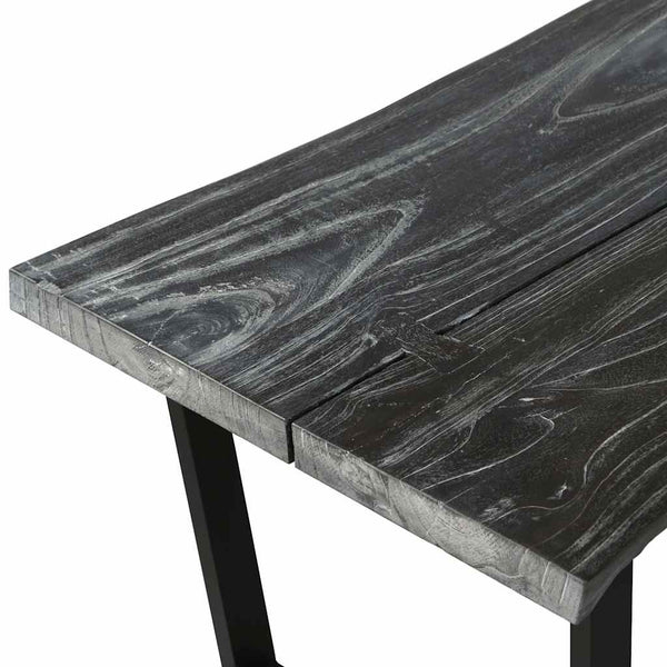 Sohvapöytä kiinteä mindipuu 102x56x41 cm harmaa