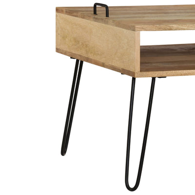 TV-taso kiinteä mangopuu 110x35x45 cm