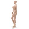 Seksikäs naispuolinen mannekiini lasipohjalla 180 cm beige