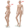 Seksikäs naispuolinen mannekiini lasipohjalla 180 cm beige