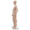 Aidon kokoinen lapsimallinukke lasijalustalla 140 cm beige