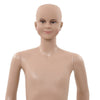 Aidon kokoinen lapsimallinukke lasijalustalla 140 cm beige