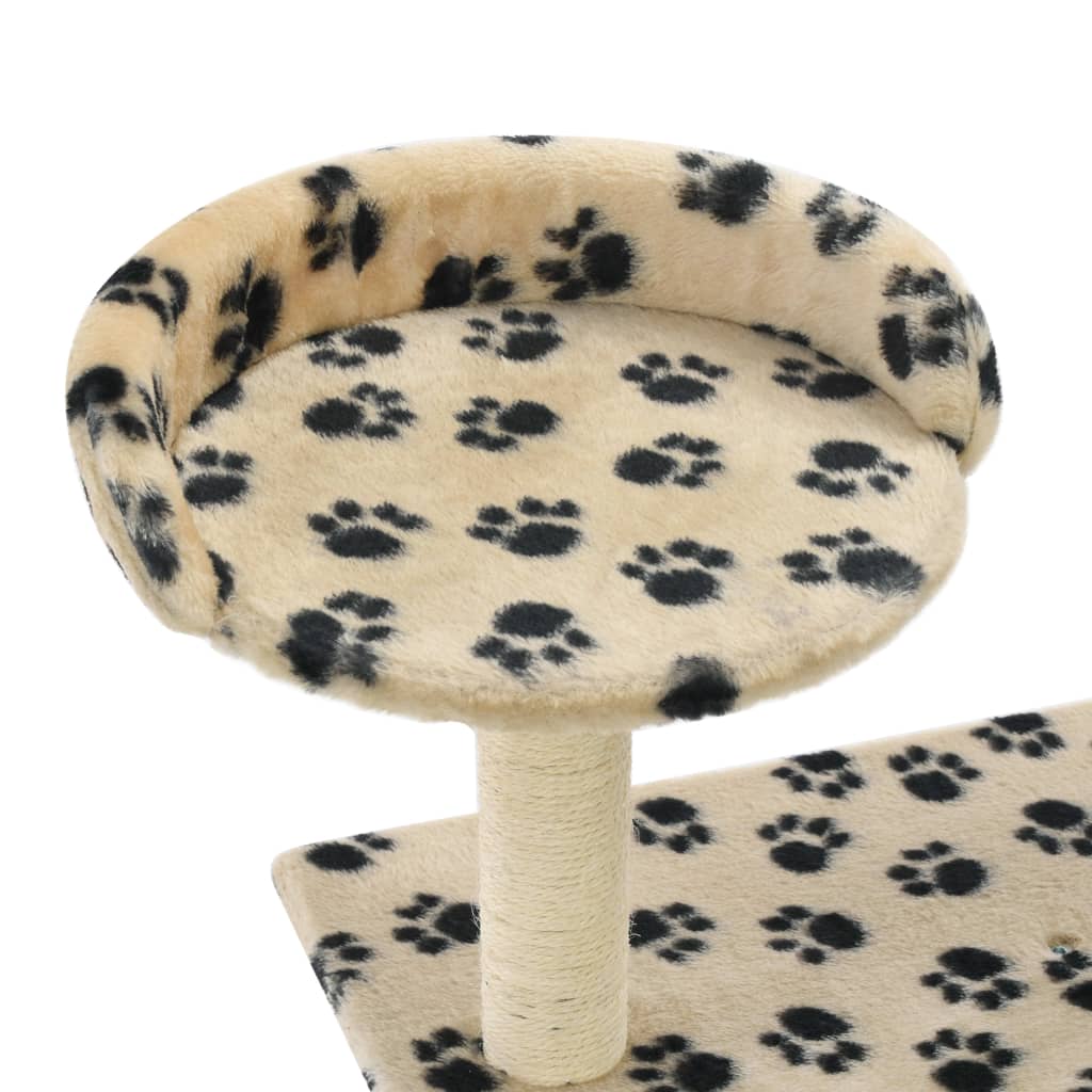 Beige kissan raapimispuu sisal-pylväillä Zenoveda 95cm (tassunjäljet)