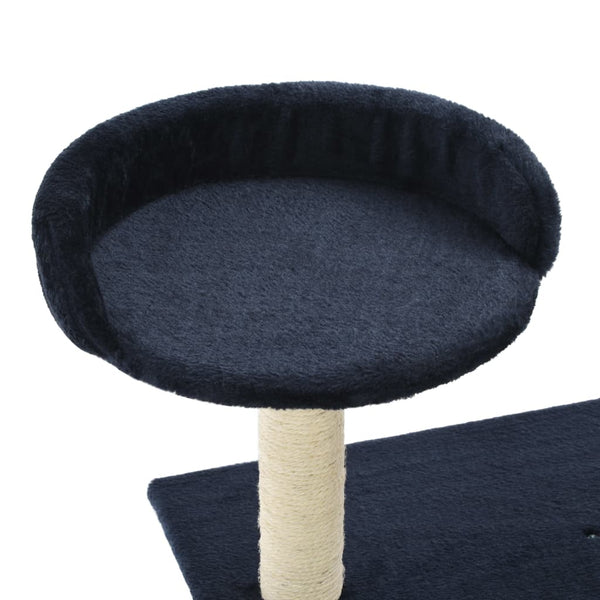 Tummansininen kissan raapimispuu sisal-pylväillä Zenoveda 95cm