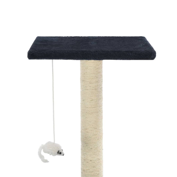 Tummansininen kissan raapimispuu sisal-pylväillä Zenoveda 95cm